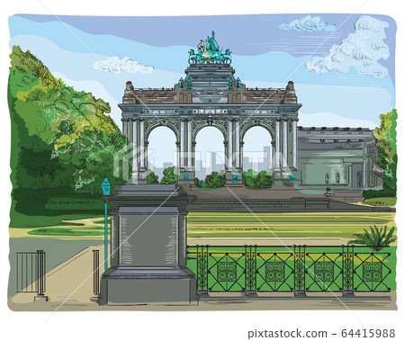 Colorful triumphal arch in the park of the Colorful triumphal arch in the park of the 64415988