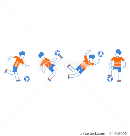 Sports activity, soccer team set of players 64416005