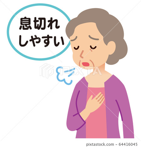 身體狀況較差,呼吸急促,女性,老年人 身體狀況較差,呼吸急促,女性,老年人 64416045