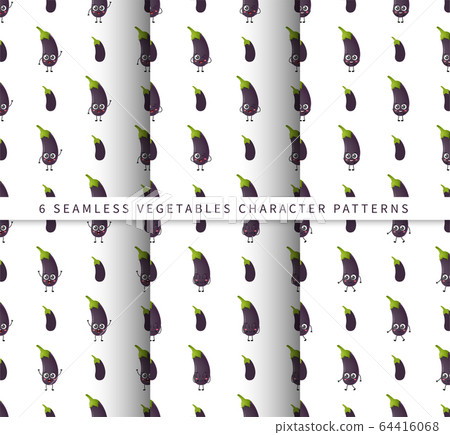 Set of vector seamless pattern with cute cartoon - Stock Illustration ...
