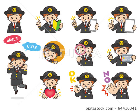 Female variation of driver, beginner mark, smartphone, tablet, magnifying glass, credit card 64416341