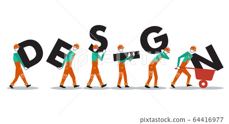 Workers in uniform set of people 64416977