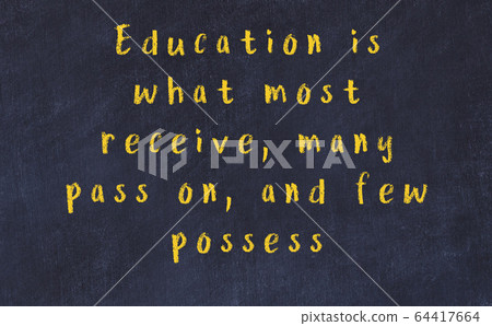 Chalk wise inscription on black chalkboard 64417664