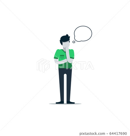 Considering man, making decision 64417690
