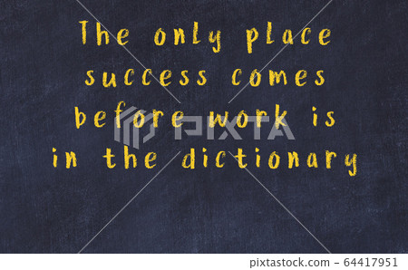 Chalk wise inscription on black chalkboard 64417951