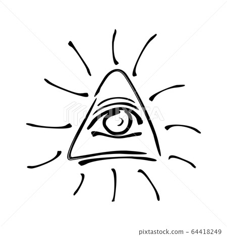 Vector all-seeing eye. Eye inside the triangle Vector all-seeing eye. Eye inside the triangle 64418249