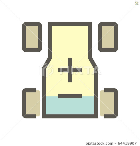 Electric car batterry vector icon design, 48x48 64419907