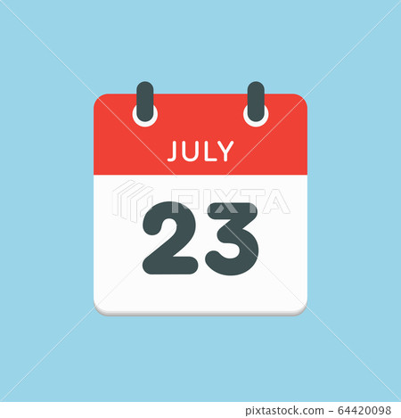 Icon calendar day 23 July, summer days of the year 64420098