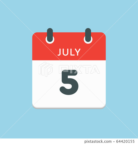 Icon calendar day 5 July, summer days of the year 64420155