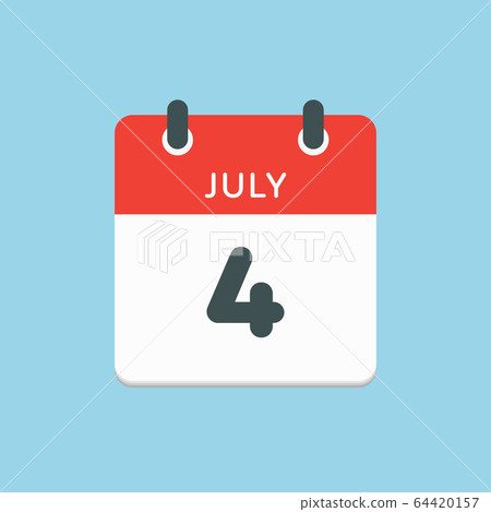 Icon calendar day 4 July, summer days of the year 64420157
