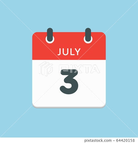 Icon calendar day 3 July, summer days of the year 64420158