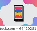 Smart phone and message colourful 64420281