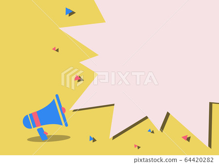 Megaphone yellow background 64420282