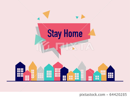 Stay home and Space for text 64420285