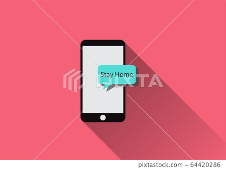 Smart phone and Syay Home - Stock Illustration [64420286] - PIXTA