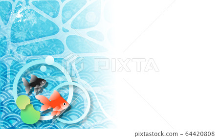 金魚夏季水下背景素材邊框 金魚夏季水下背景素材邊框 64420808