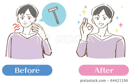 男性造成剃刀脫落後的插圖 64421198