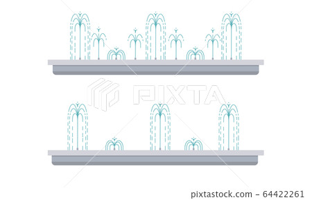 Flat vector illustration of long city fountain Flat vector illustration of long city fountain 64422261