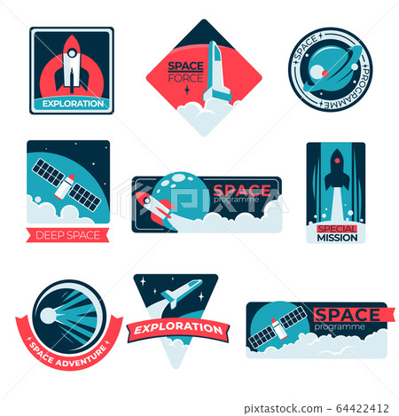 Space exploration, program and adventure, special mission labels Space exploration, program and adventure, special mission labels 64422412