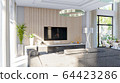 living room interior 3d illustration 64423286