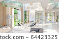 living room interior 3d illustration 64423325