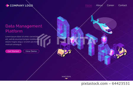 DMP, Data management platform isometric landing DMP, Data management platform isometric landing 64423531