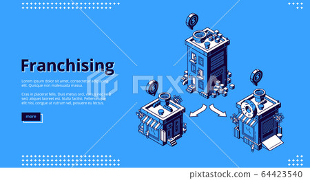 Franchising isometric landing, franchise business 64423540