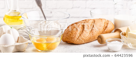 Bakery products -flour, eggs, milk. Bakery products -flour, eggs, milk. 64423596