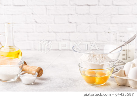 Bakery products -flour, eggs, milk. Bakery products -flour, eggs, milk. 64423597