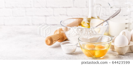 Bakery products -flour, eggs, milk. 64423599