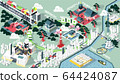 isometric graphic design vector illustration of Tokyo famous place map for travel 64424087