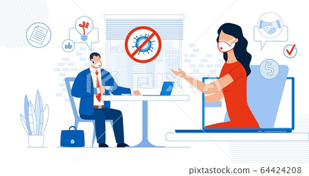 Remote Negotiation Investment Deal Agree Online Remote Negotiation Investment Deal Agree Online 64424208