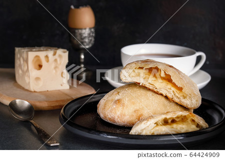 Ceramic cheese cake for breakfast with tea 64424909