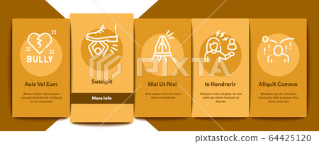 Bullying Aggression Onboarding Elements Icons Set Vector Bullying Aggression Onboarding Elements Icons Set Vector 64425120