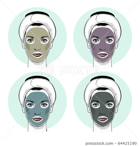 Beautiful woman with a mask on the face. Beautiful woman with a mask on the face. 64425190
