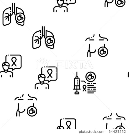 Cancer Human Disease Seamless Pattern Vector 64425232