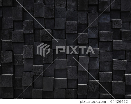 Black cubic Wooden block texture wall decoration 64426422