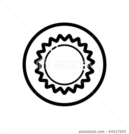 Sun. Outline icon in a circle. Weather vector - Stock Illustration ...