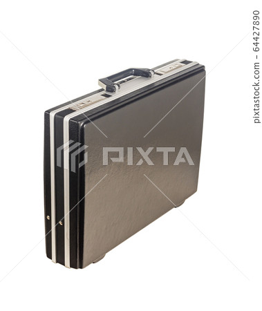 Hard black attache case for business, documents and cash money, isolated 64427890