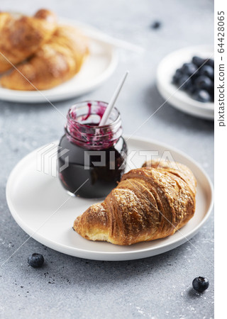croissant and blueberry jam croissant and blueberry jam 64428065