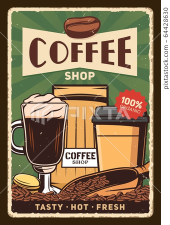 Irish coffee cup, beans and package Irish coffee cup, beans and package 64428630