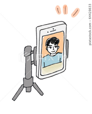 Smartphone stand video call Smartphone stand video call 64428633