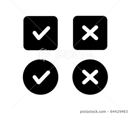 設置/插圖複選標記和十字圖標 設置/插圖複選標記和十字圖標 64429463