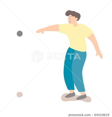 男子玩地擲球 64429629