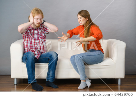 Man and woman having fight 64429700