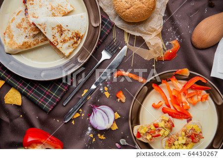 Mexican food mix colorful background Mexico 64430267