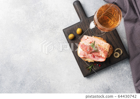 Wholegrain bread sandwiches with cream cheese, Wholegrain bread sandwiches with cream cheese, 64430742