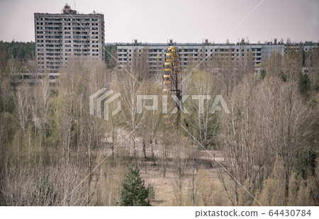 central square of abandoned town Pripyat Chernobyl zone Ukraine central square of abandoned town Pripyat Chernobyl zone Ukraine 64430784