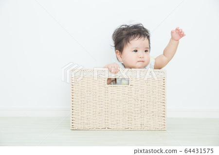嬰兒在籃子裡 64431575