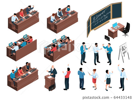 Lecture Class Icon Set 64433148
